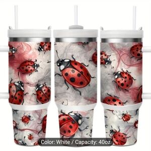 Ladybug Patterned Tumbler